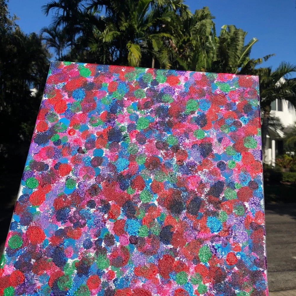 HANDCRAFTED VIBRANT COLORFUL ABSTRACT DOTS PAINTING